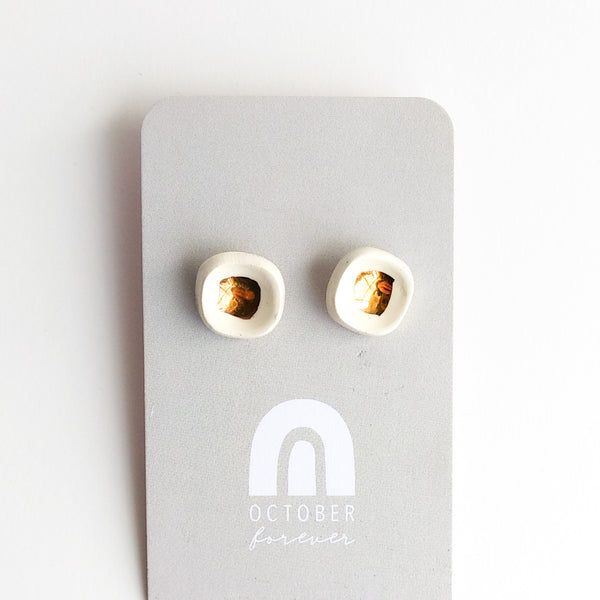 Tiny Bowls of Gold Studs - October Forever