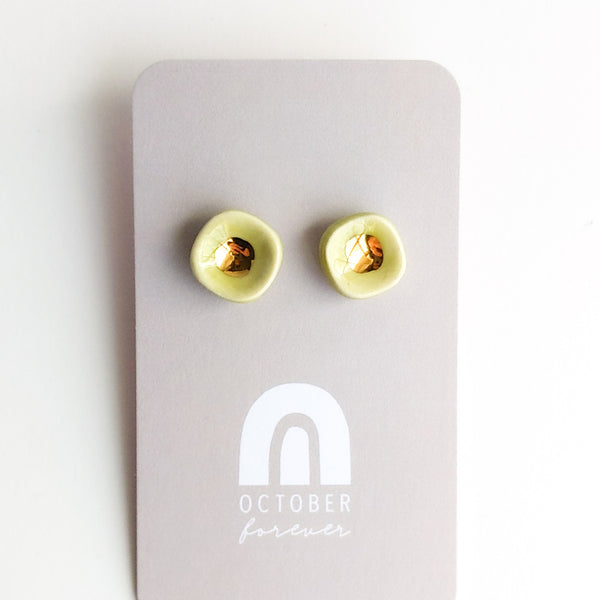 Tiny Bowls of Gold Studs - October Forever