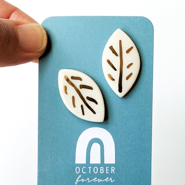 Leaf Statement Studs - October Forever