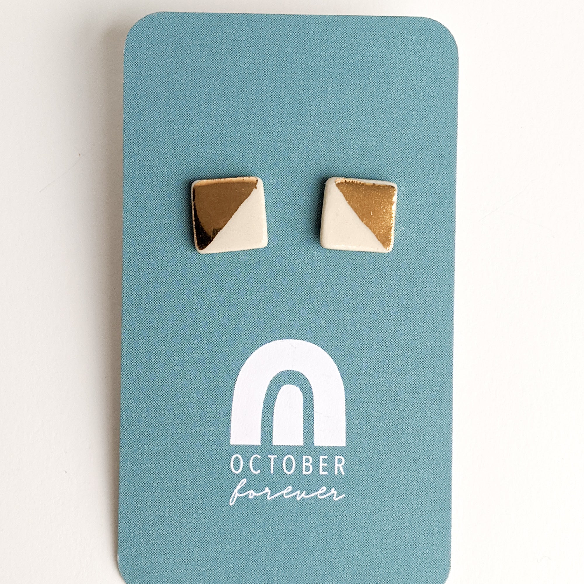 Square Earrings | Square Studs - October Forever